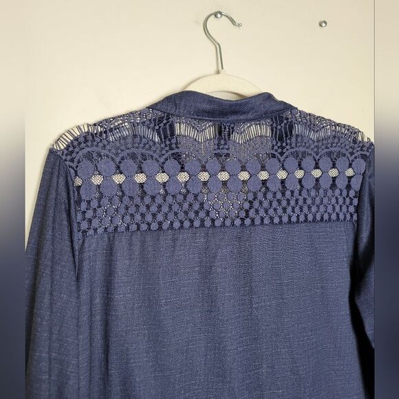 Karen Brooks Western Rodeo Button Front Shirt Women's Soft Dark Blue Large - Picture 7 of 10
